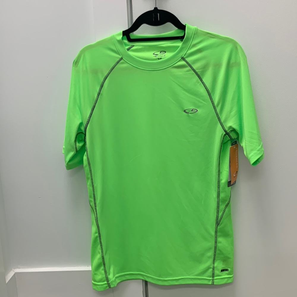 Mens Champion Duo Dry Max Neon Green athletic t-shirt - size S
